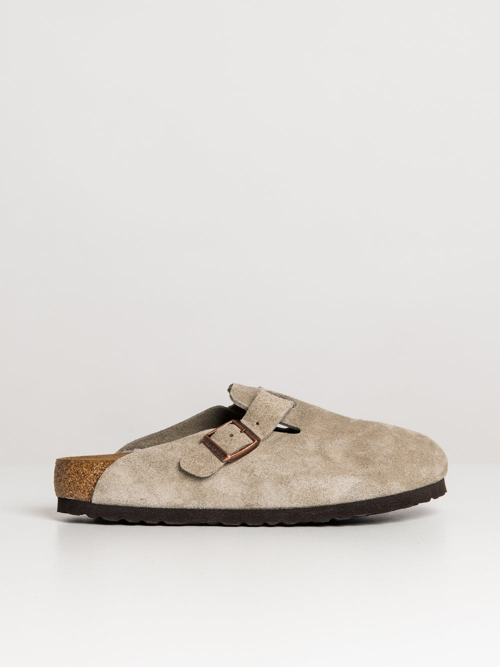 WOMENS BIRKENSTOCK BOSTON SOFT FOOTBED REGULAR CLOGS - TAUPE