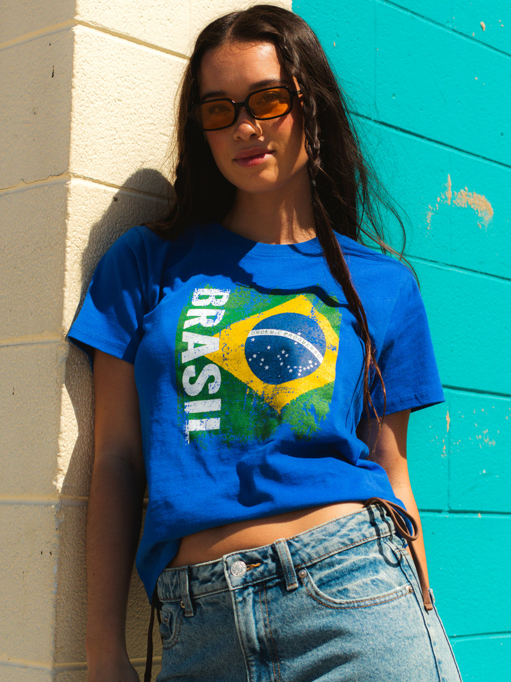 BOY MEETS GIRL BRAZIL BOXY TEE - COBALT