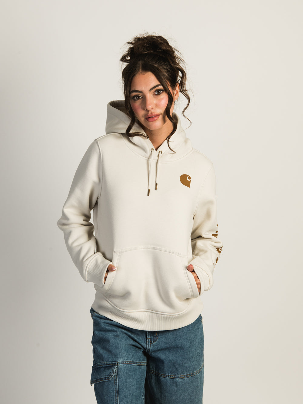 CARHARTT LOGO SLEEVE PULLOVER HOODIE