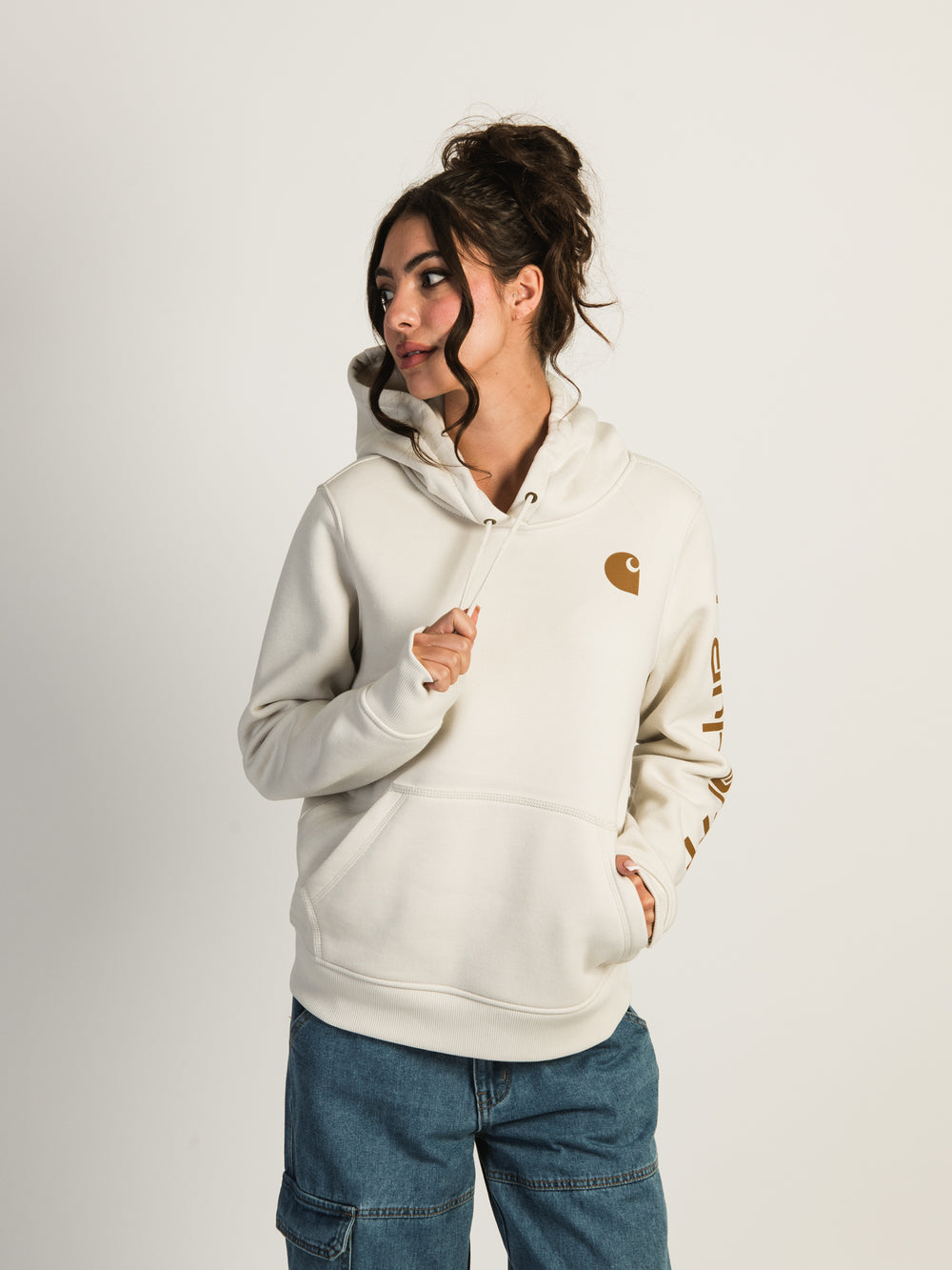 CARHARTT LOGO SLEEVE PULLOVER HOODIE