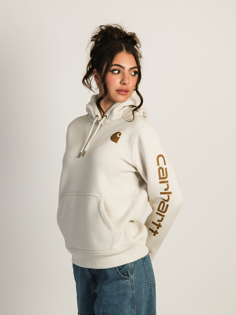 CARHARTT LOGO SLEEVE PULLOVER HOODIE