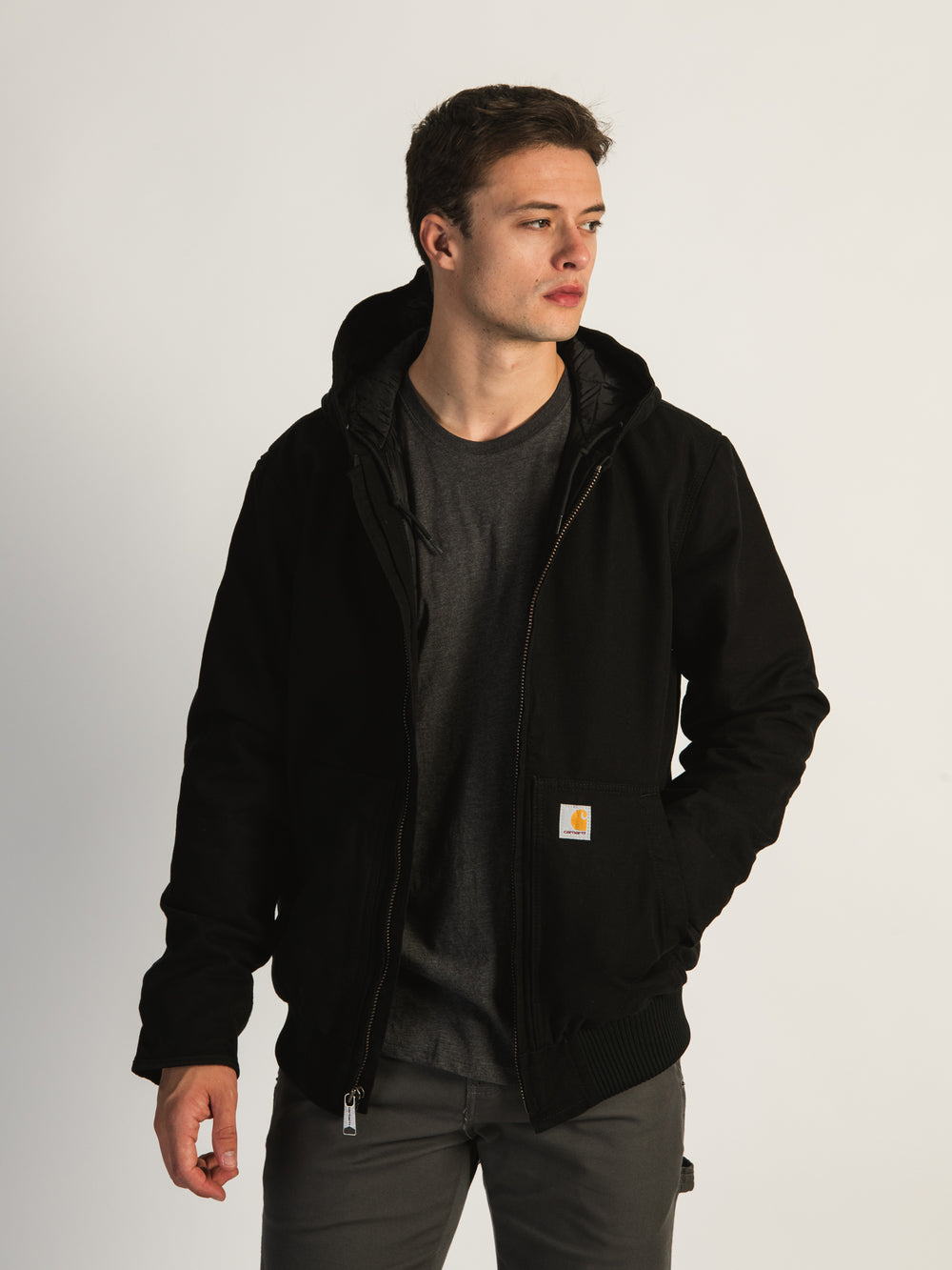 Carhartt duck deals jacket black