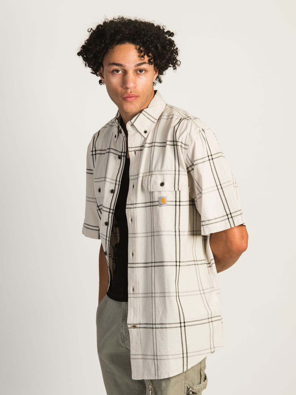 CARHARTT LOOSE FIT SHORT SLEEVE PLAID SHIRT