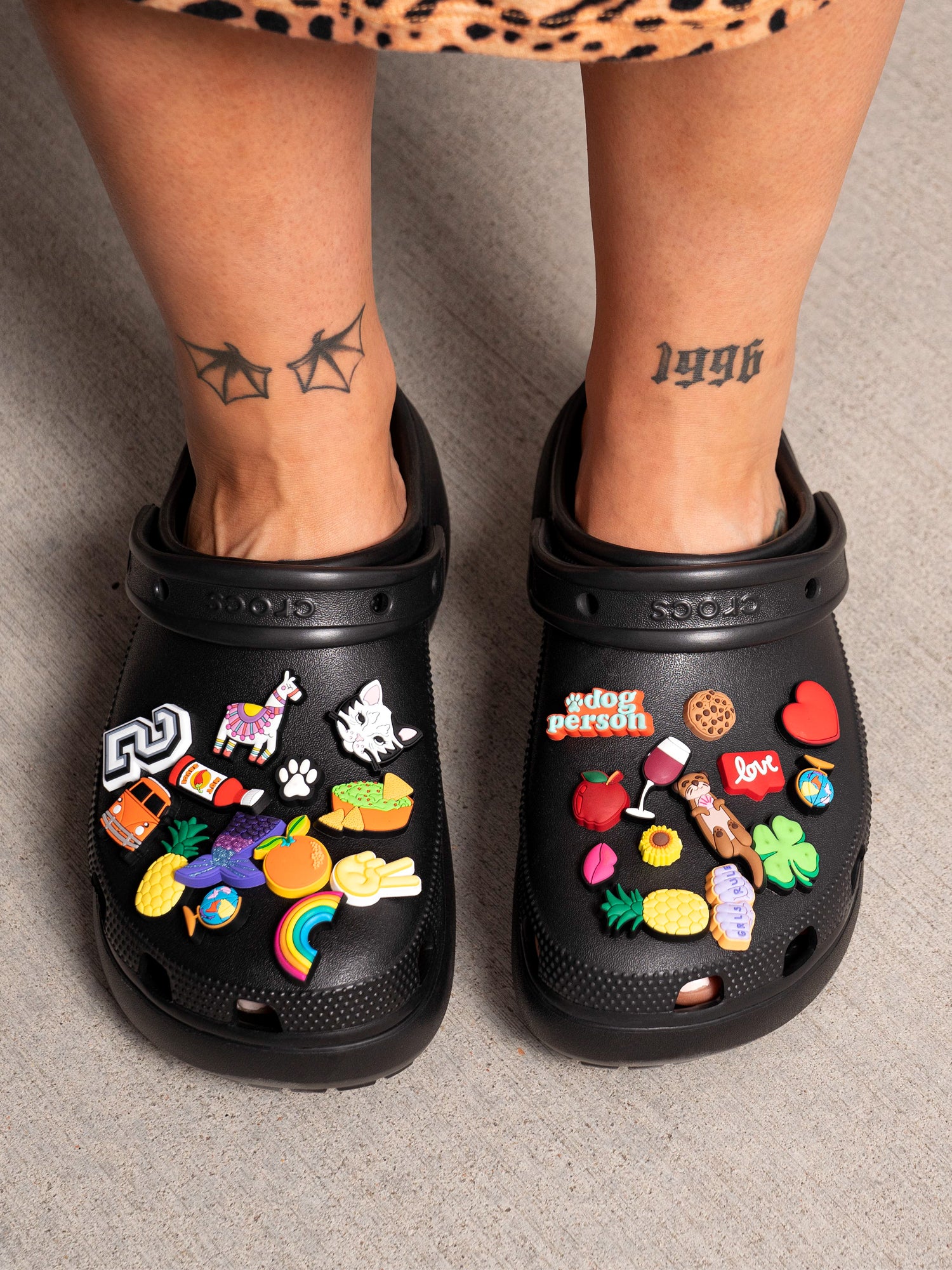 Black crocs with pins online