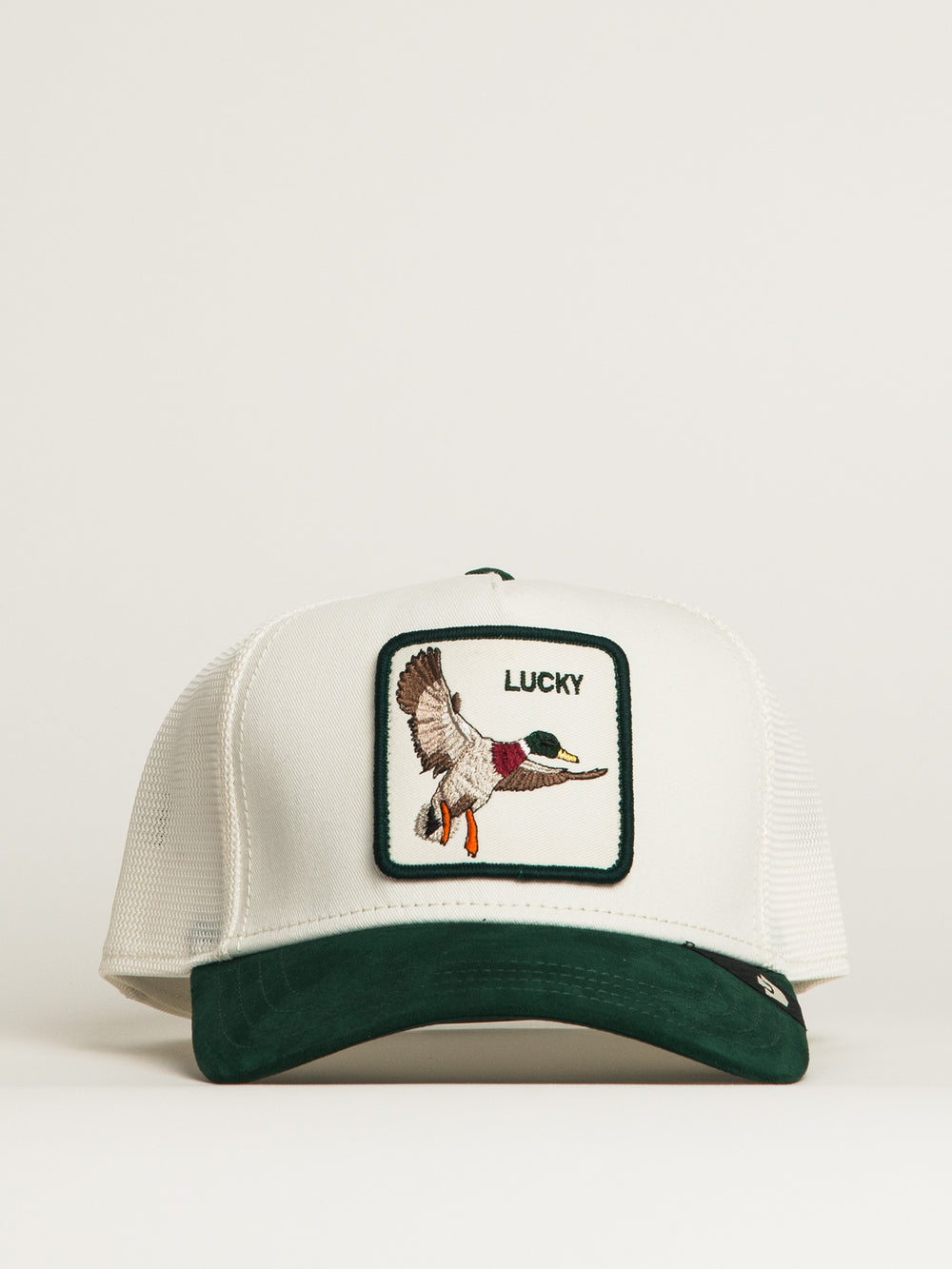 GOORIN BROS LUCKY DUCK SUEDE TRUCKER HAT - GREEN