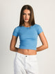 HARLOW RIBBED SEAMLESS TEE - BRE BLUE