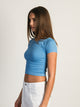 HARLOW RIBBED SEAMLESS TEE - BRE BLUE