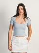 HARLOW SQUARE NECK SEAMLESS TEE - BABY BLUE HARLOW - Boathouse USA