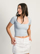 HARLOW SQUARE NECK SEAMLESS TEE - BABY BLUE HARLOW - Boathouse USA