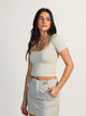 HARLOW SQUARE NECK SEAMLESS TEE - ROCK HARLOW - Boathouse USA