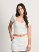 HARLOW SQUARE NECK SEAMLESS TEE - WHITE HARLOW - Boathouse USA