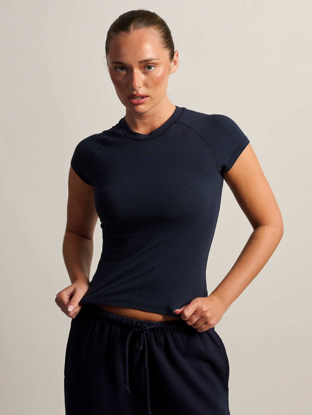 HARLOW ESSENTIAL RAGLAN TEE - NAVY