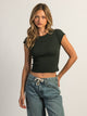 HARLOW ESSENTIAL RIBBED BABY TEE - FOREST