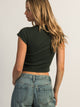 HARLOW ESSENTIAL RIBBED BABY TEE - FOREST