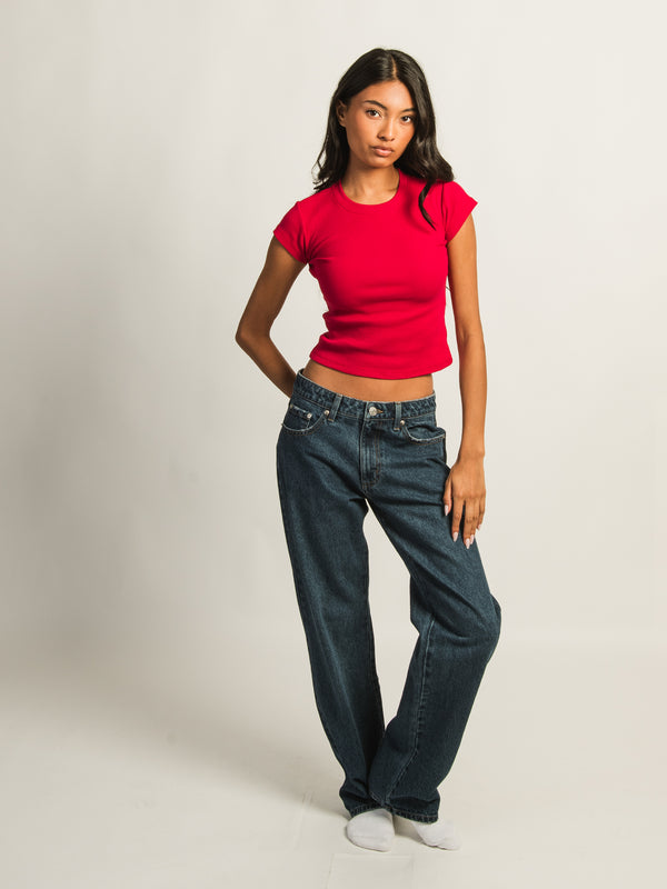 HARLOW ESSENTIAL RIBBED BABY TEE - PORT