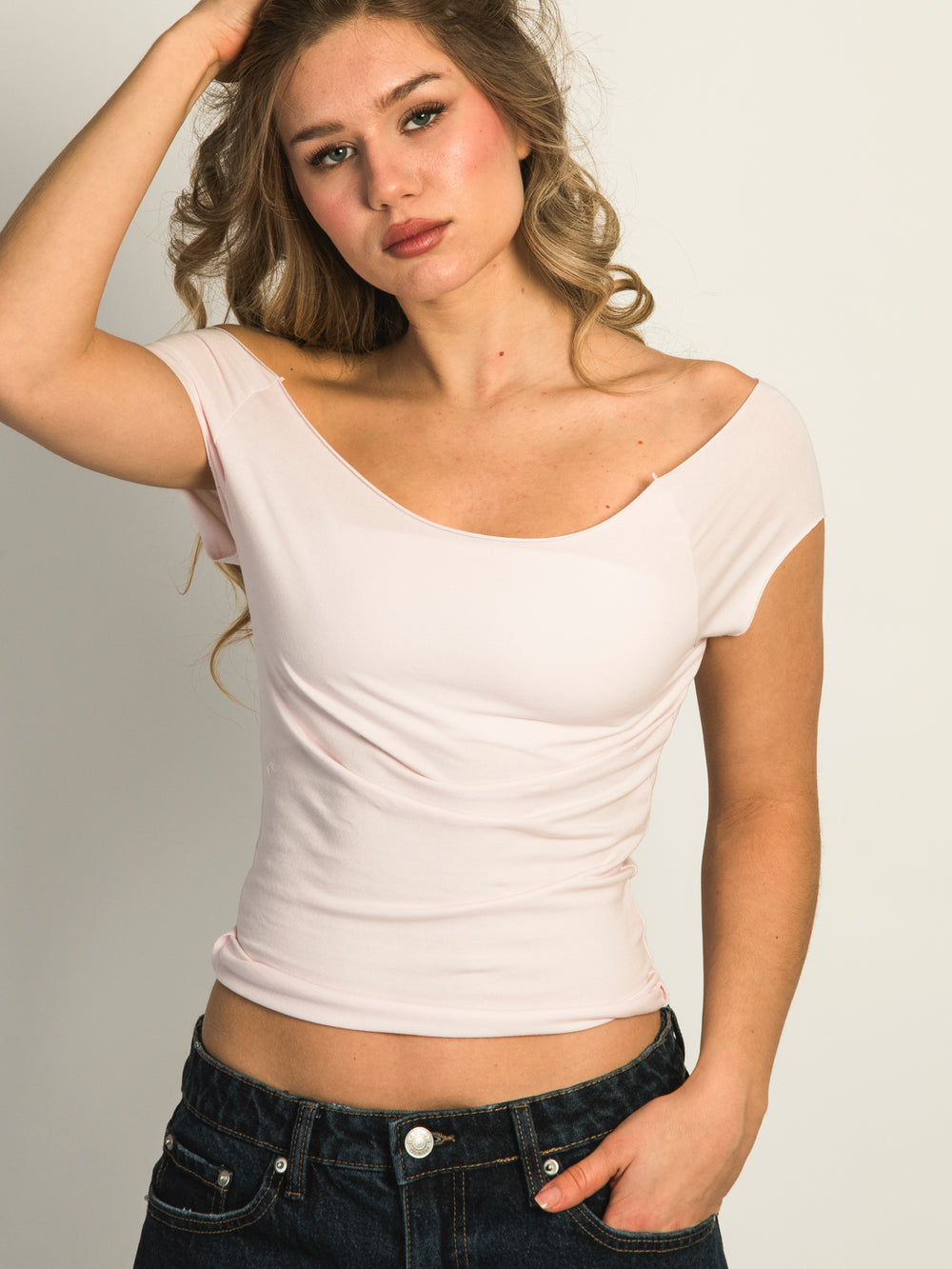 HARLOW CLAIRE TEE - BABY PINK
