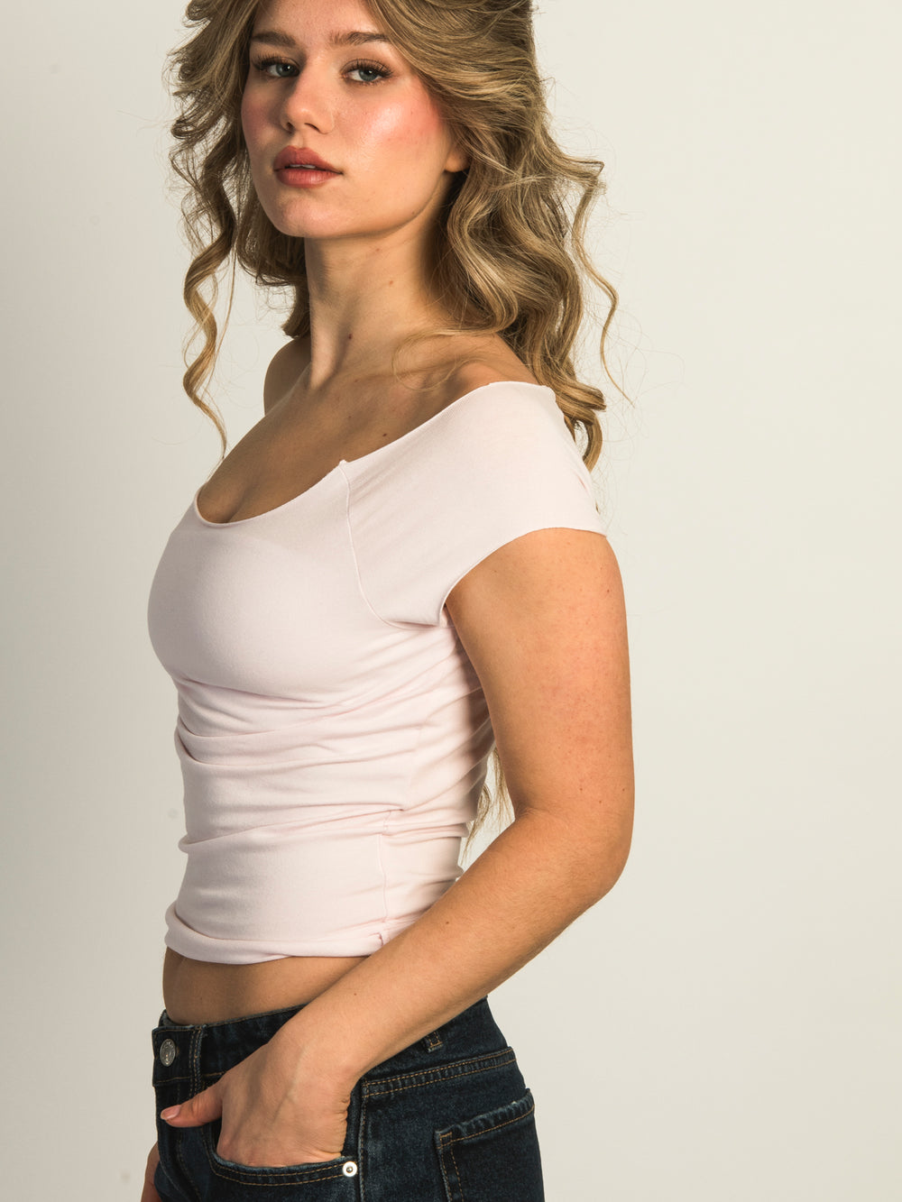 HARLOW CLAIRE TEE - BABY PINK