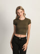 HARLOW RIBBED SEAMLESS TEE - ARMY HARLOW - Boathouse USA