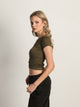 HARLOW RIBBED SEAMLESS TEE - ARMY HARLOW - Boathouse USA