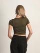 HARLOW RIBBED SEAMLESS TEE - ARMY HARLOW - Boathouse USA