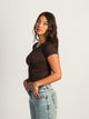 HARLOW RIBBED SEAMLESS TEE - CHOCOLATE HARLOW - Boathouse USA