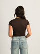 HARLOW RIBBED SEAMLESS TEE - CHOCOLATE HARLOW - Boathouse USA