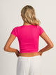 HARLOW RIBBED SEAMLESS TEE - NEON PINK HARLOW - Boathouse USA