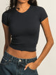 HARLOW RIBBED SEAMLESS TEE - NAVY HARLOW - Boathouse USA