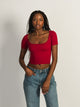 HARLOW SQUARENECK SEAMLESS TEE - RED