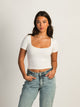 HARLOW SQUARENECK SEAMLESS TEE - OFF WHITE