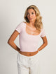 HARLOW SQUARENECK SEAMLESS TEE - LIGHT PINK HARLOW - Boathouse USA