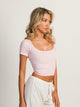 HARLOW SQUARENECK SEAMLESS TEE - LIGHT PINK HARLOW - Boathouse USA