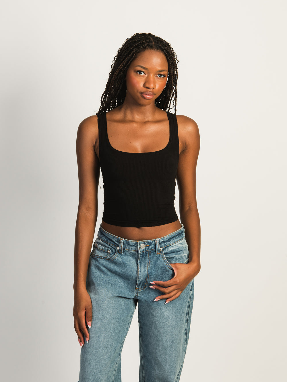 HARLOW ESSENTIAL LUXE TANK TOP - BLACK