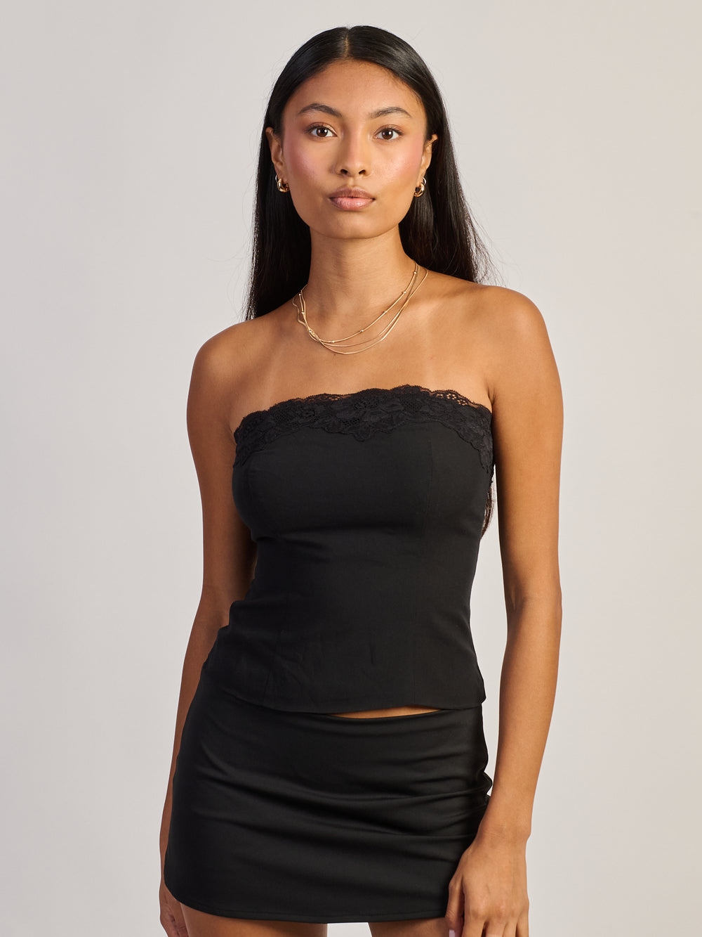 HARLOW VEGAS TUBE TOP TANK - BLACK