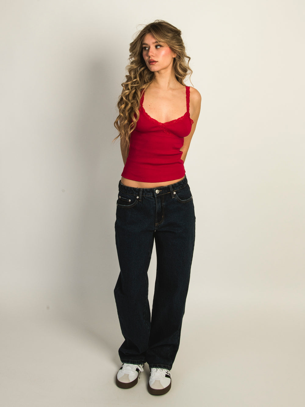 HARLOW LENI TANK TOP - PORT RED