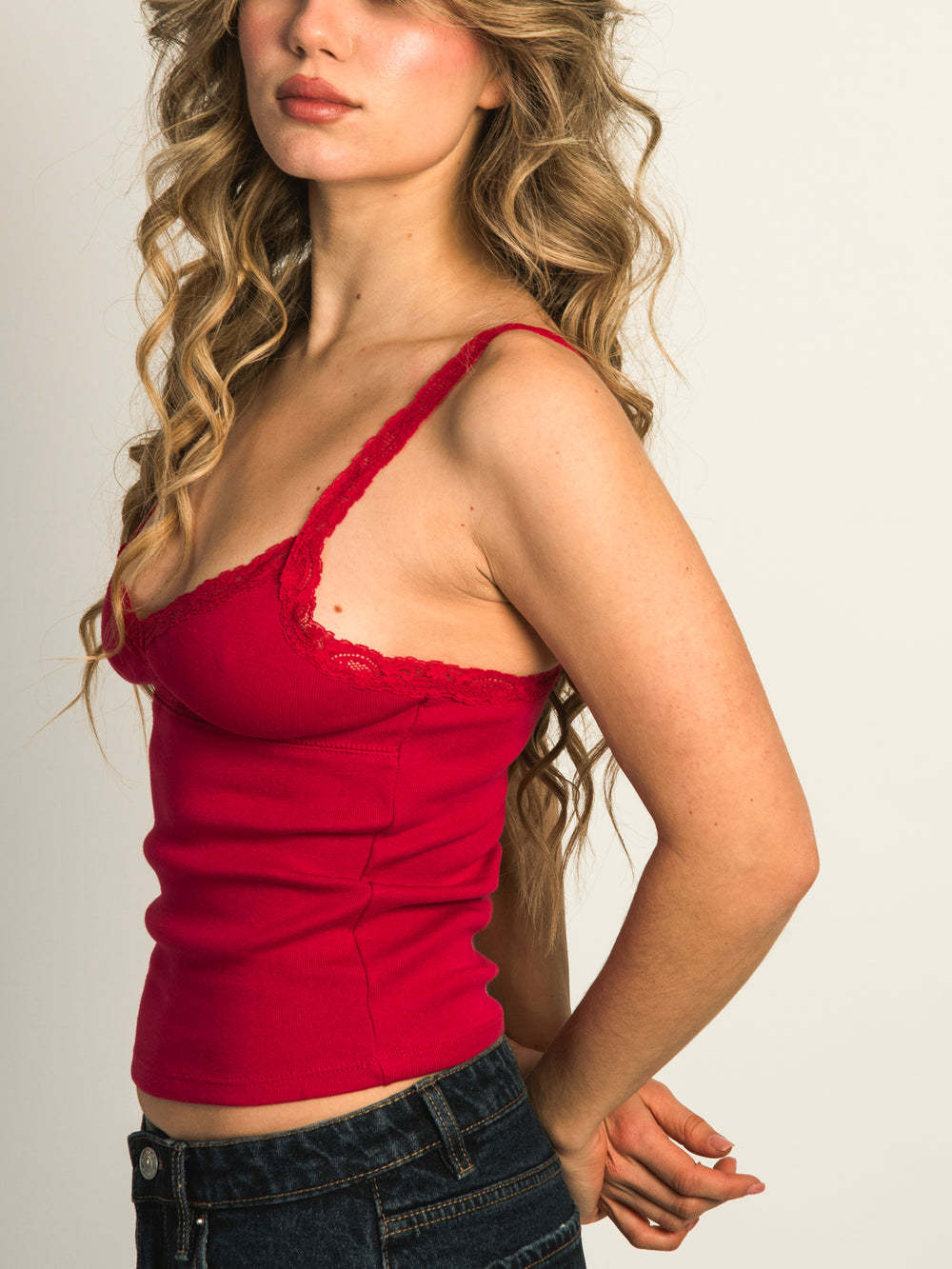 HARLOW LENI TANK TOP - PORT RED