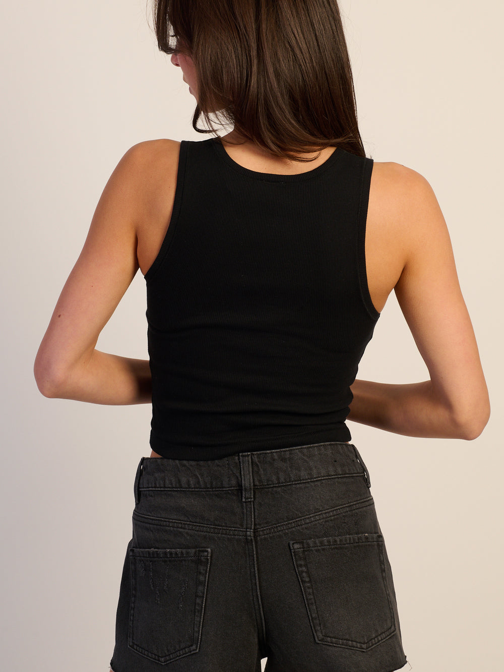HARLOW ESSENTIAL SQUARENECK TANK - BLACK