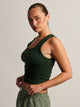 HARLOW ESSENTIAL SQUARE NECK TANK - FOREST