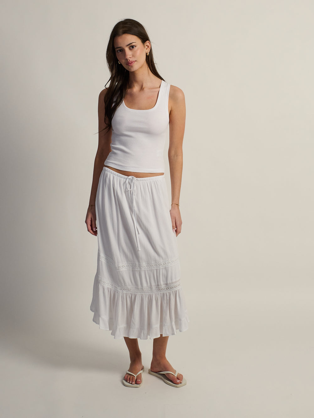 HARLOW ESSENTIAL SQUARENECK TANK - WHITE