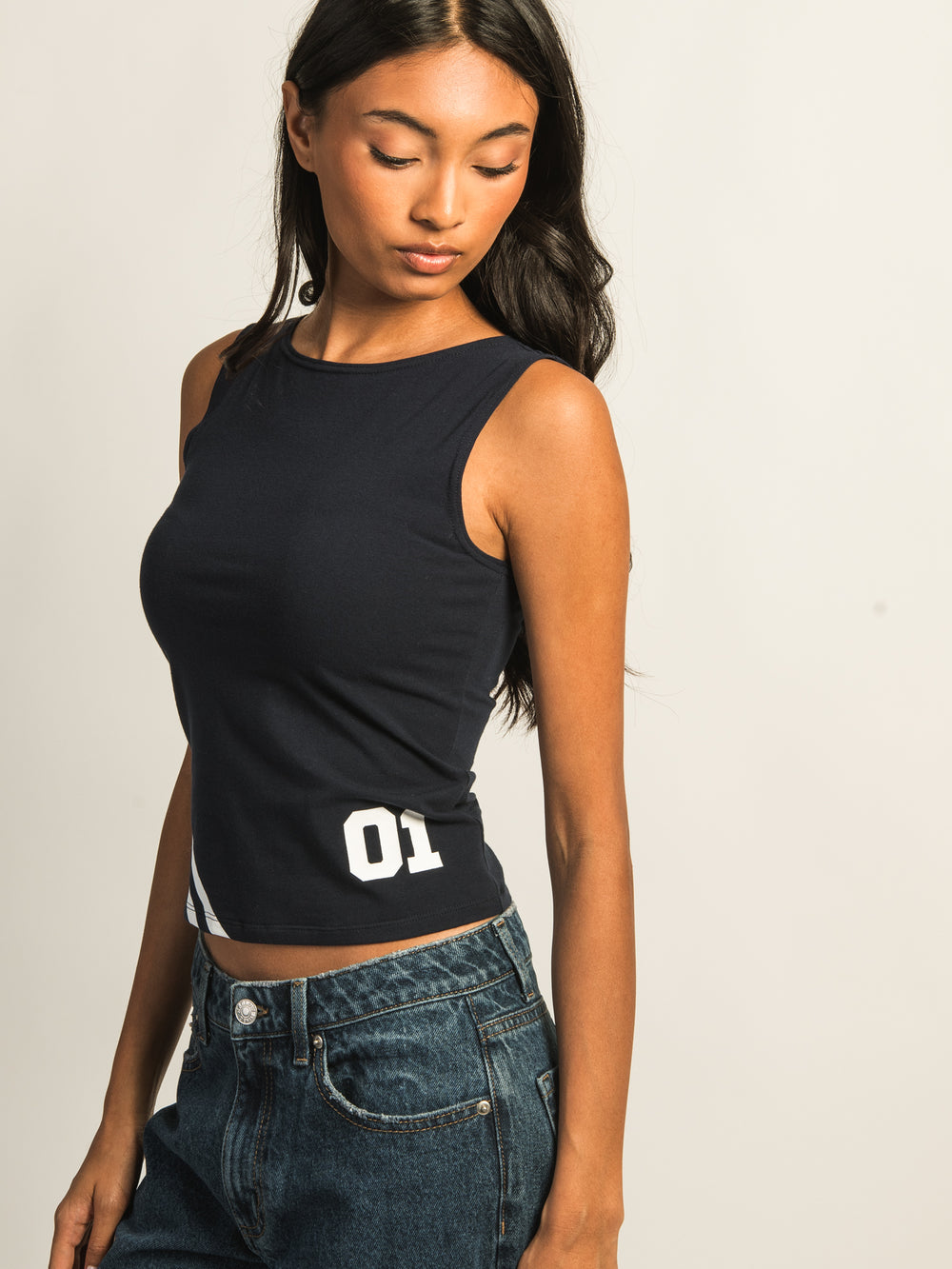HARLOW PARIS PRINT TANK TOP - NAVY