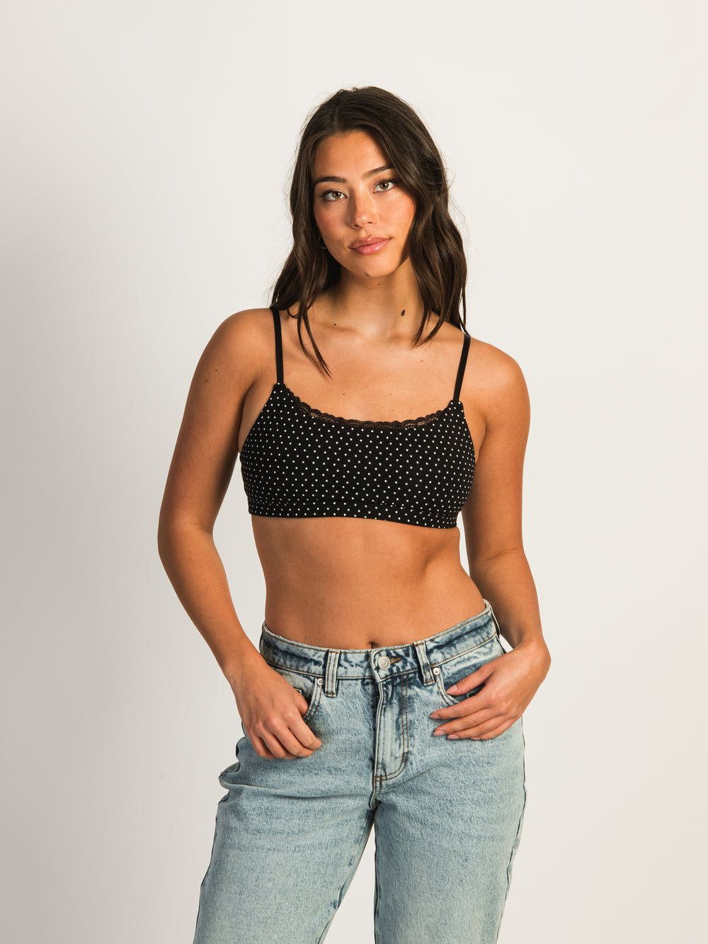 HARLOW CLASSIC SCOOP DITSY BRALETTE - BLACK