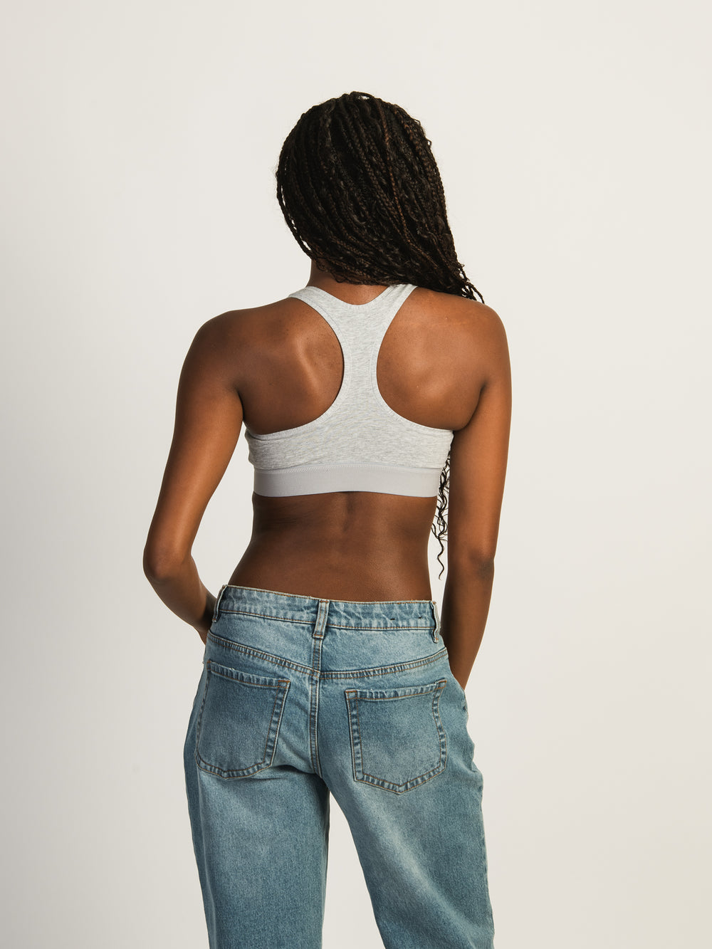 HARLOW RACERBACK MELANGE BRALETTE - HEATHER GREY