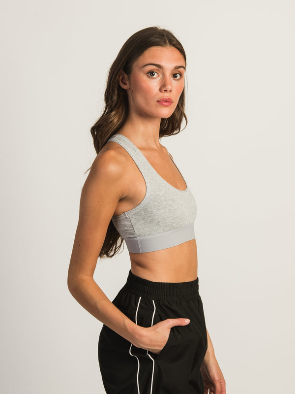 HARLOW RACERBACK MELANGE BRALETTE - HEATHER GREY