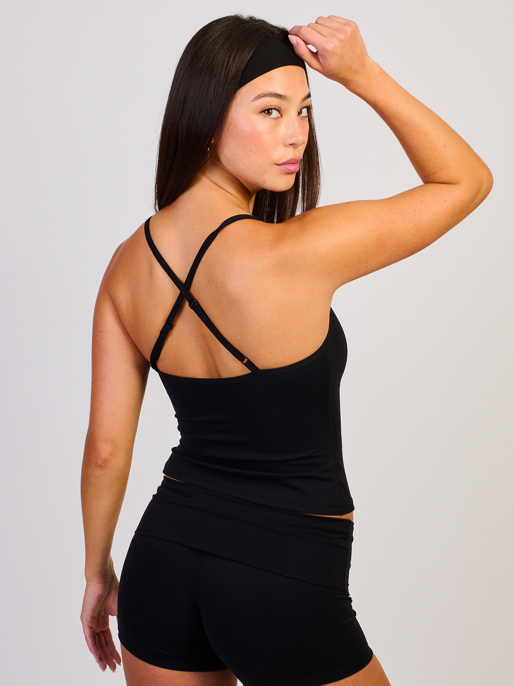 HARLOW SCULPT SWEETHEART TANK TOP - BLACK