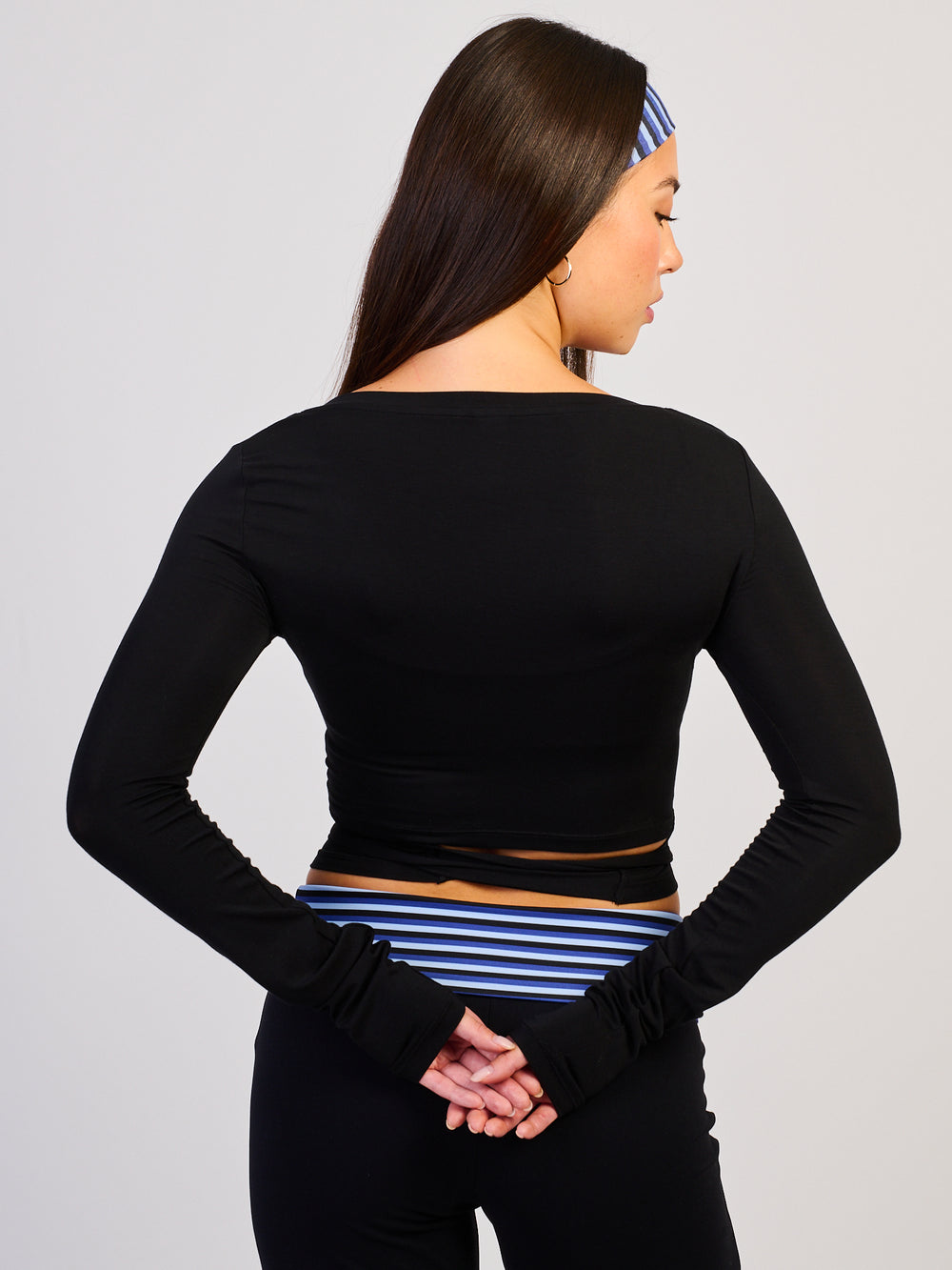 HARLOW SCULPT WRAP TOP - BLACK