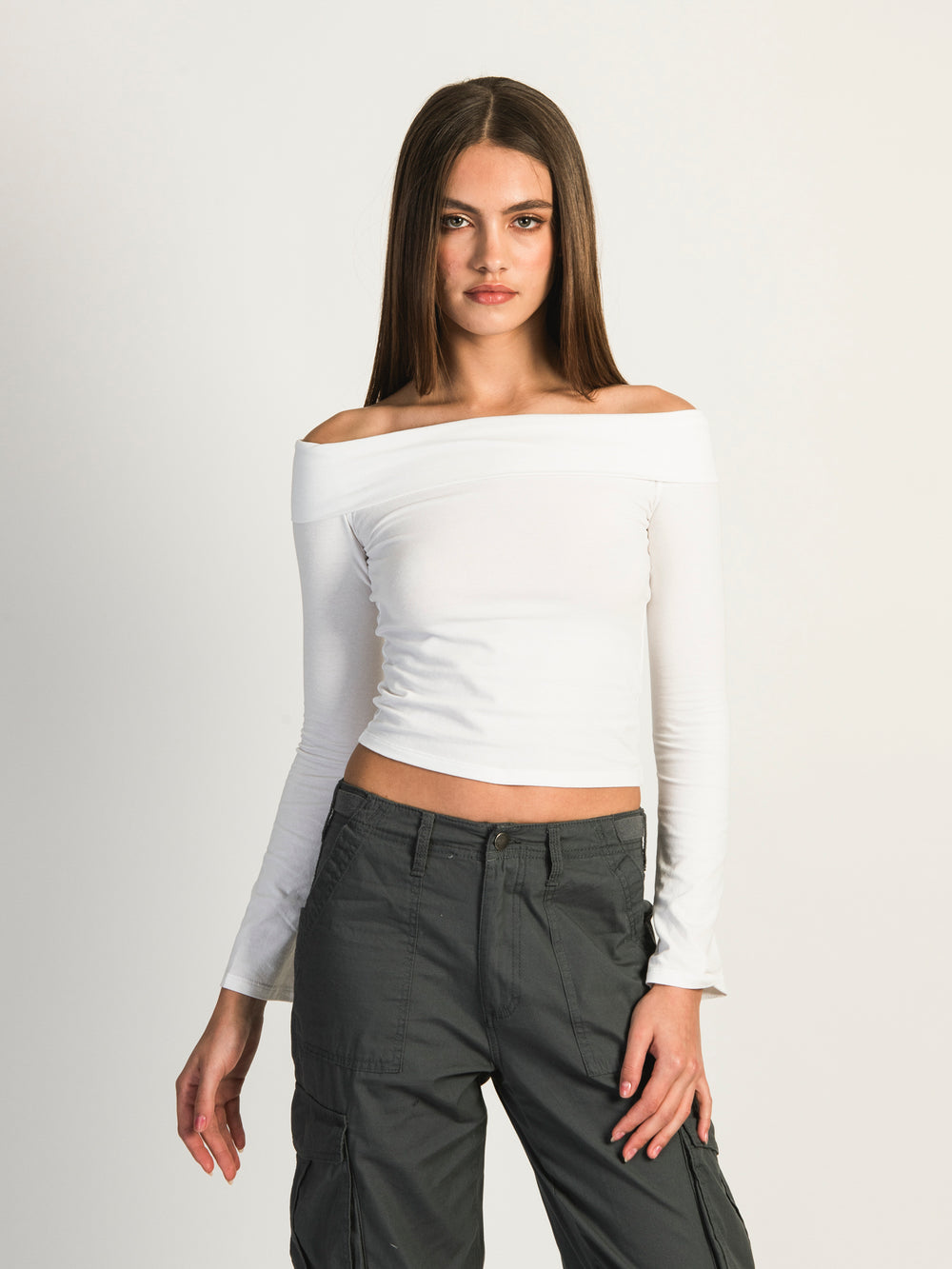 HARLOW KAITLYN OFF-THE-SHOULDER LONG SLEEVE - WHITE