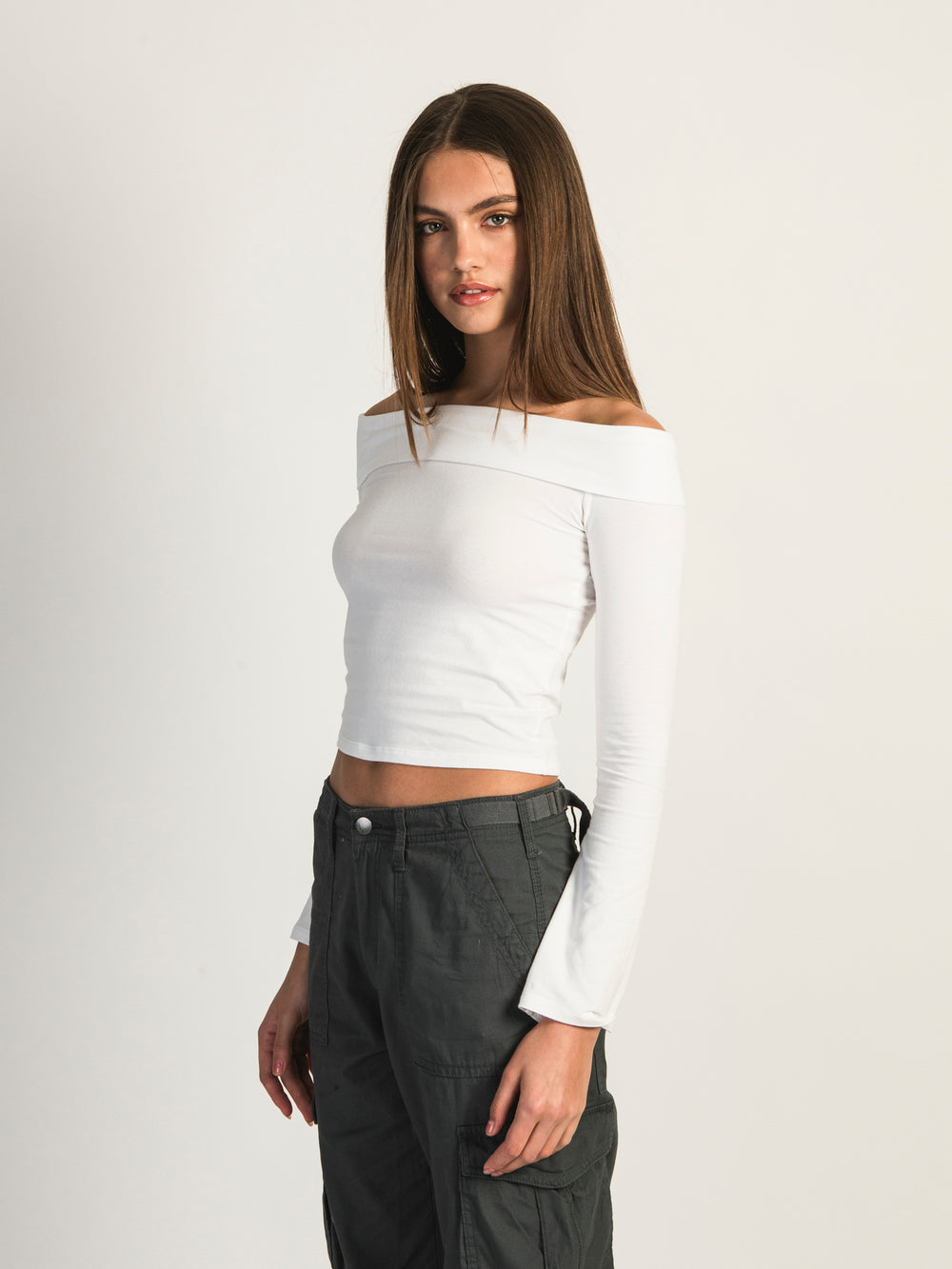 HARLOW KAITLYN OFF-THE-SHOULDER LONG SLEEVE - WHITE
