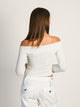 HARLOW KAITLYN OFF-THE-SHOULDER LONG SLEEVE MELANGE - HEATHER CLOUD WHITE HARLOW - Boathouse USA