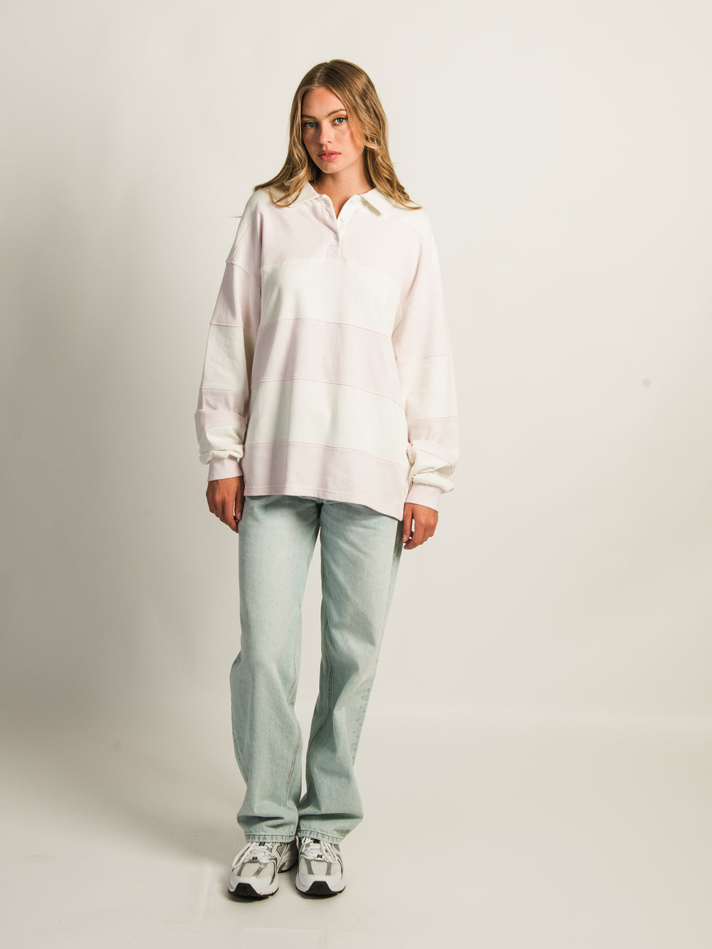 HARLOW RORY RUGBY LONG SLEEVE - BABY PINK