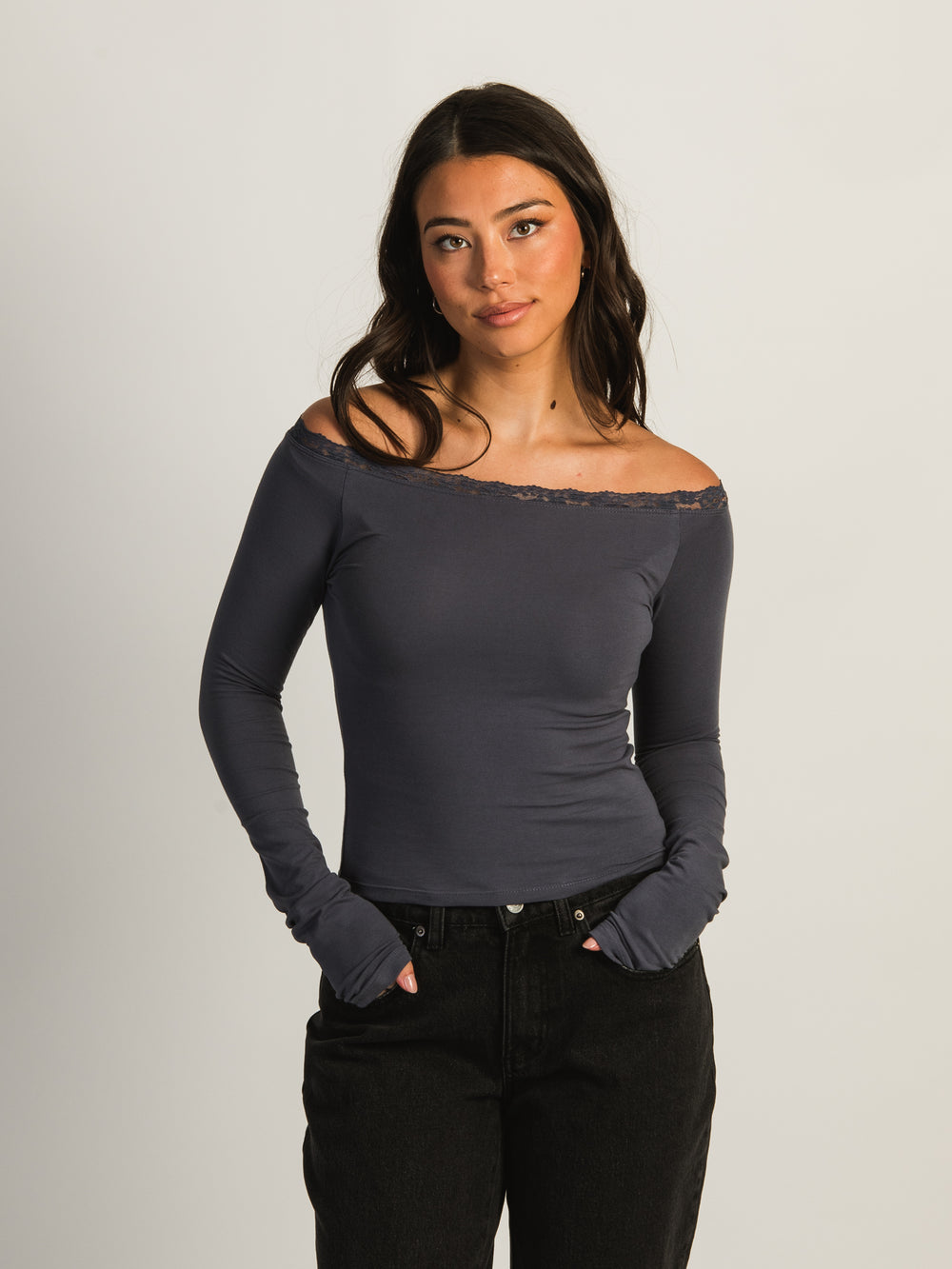 HARLOW SCARLETT LONG SLEEVE - NAVY